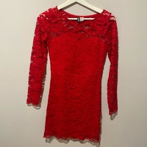 Divided H&M Red Long Sleeve Dress